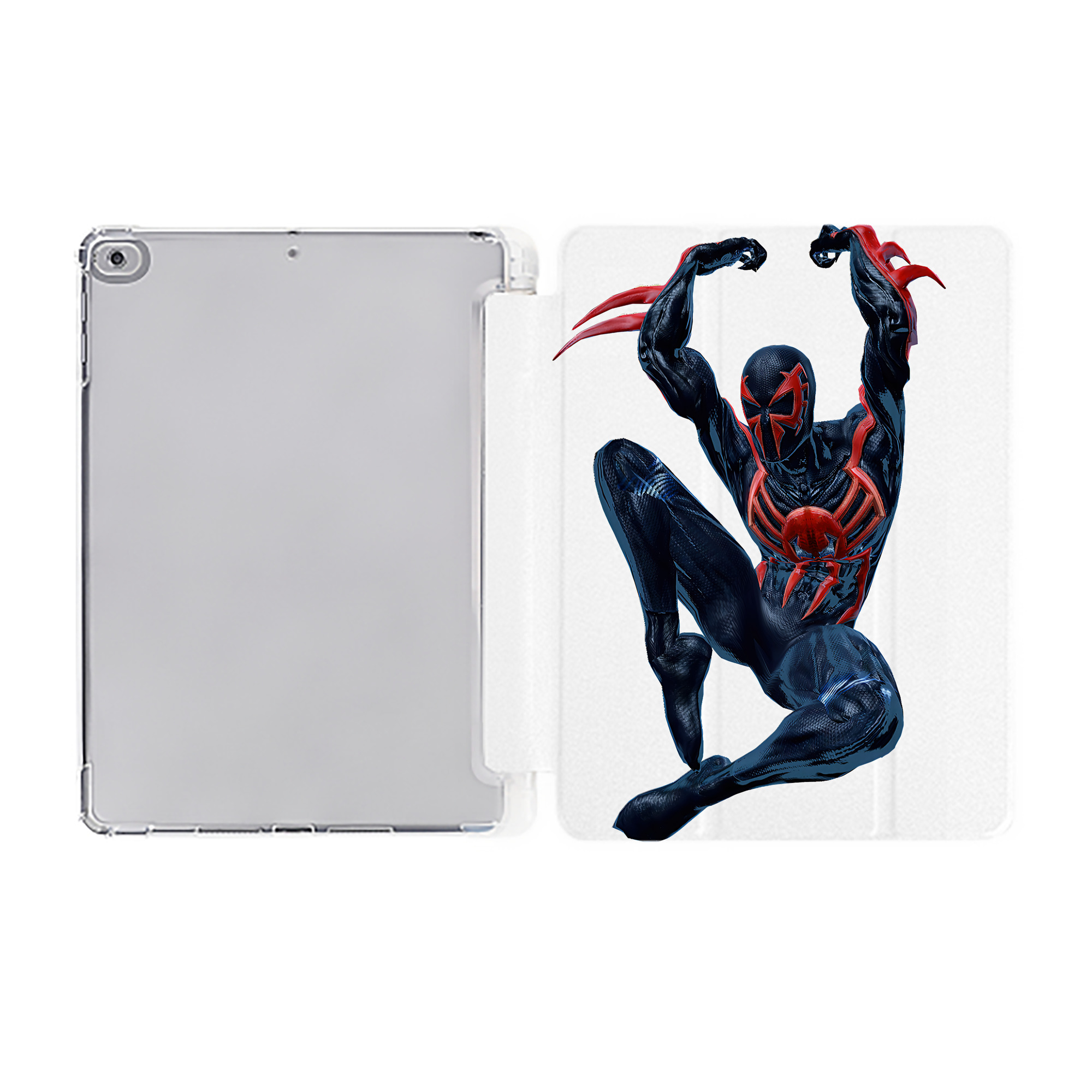 （画像用） Spider Man スパイダーマン IPad ケース ペン収納付き 三つ折りスタンド PUレザー×シリコン 対応機種9.5/10.5/10.9インチ